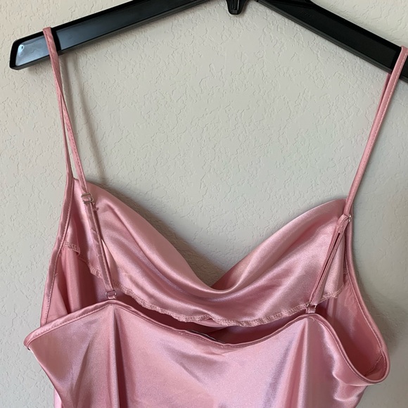 Bebe Pink Satin Slip Dress - Picture 5 of 10